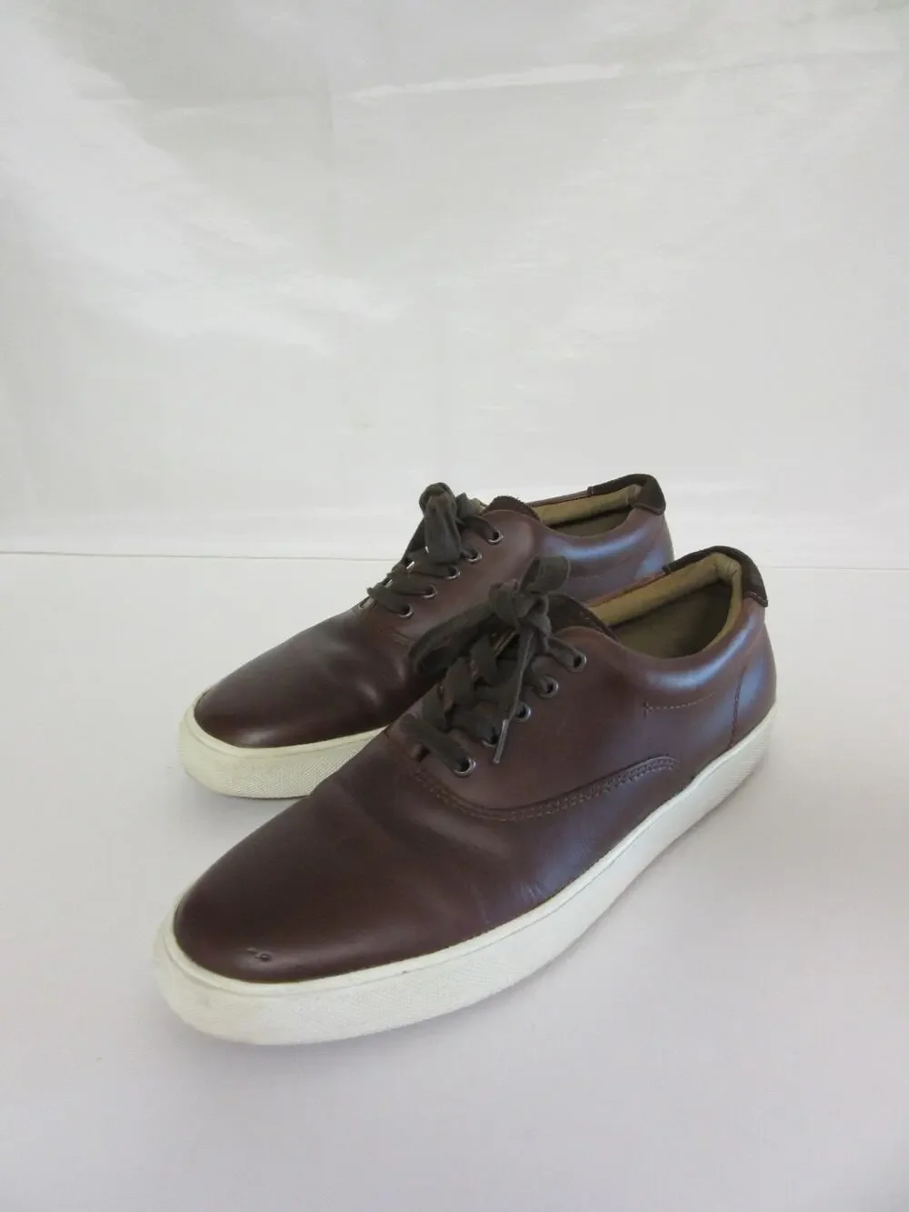 ALDO Men's Brown Leather Low Top 9.5 Lace Up Sneakers
